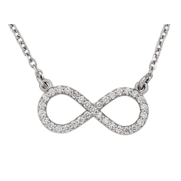 WHITE GOLD SMALL DIAMOND INFINITY NECKLACE