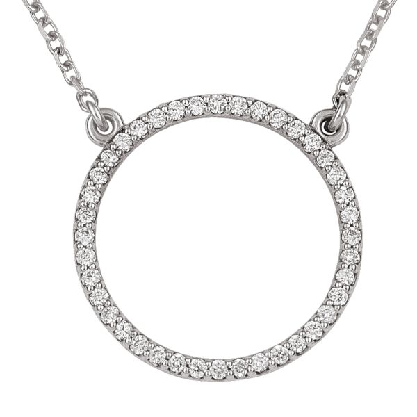 WHITE GOLD DIAMOND CIRCLE NECKLACE