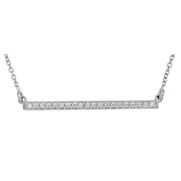 WHITE GOLD DIAMOND HORIZONTAL BAR NECKLACE